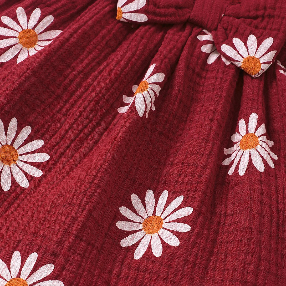 Summer  0-1 Years  Old  Infant  Baby Girls Daisy Print  Fashion  Sleeveless  Casual  Dresses