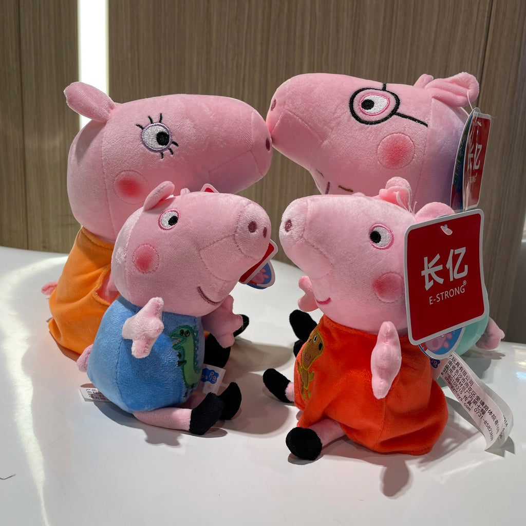 4pcs/set Genuine Peppa Pig 19cm Peppa George 30cm 12'' Mummy Daddy family set Plush Toy Birthday Christmas gift Children Toy