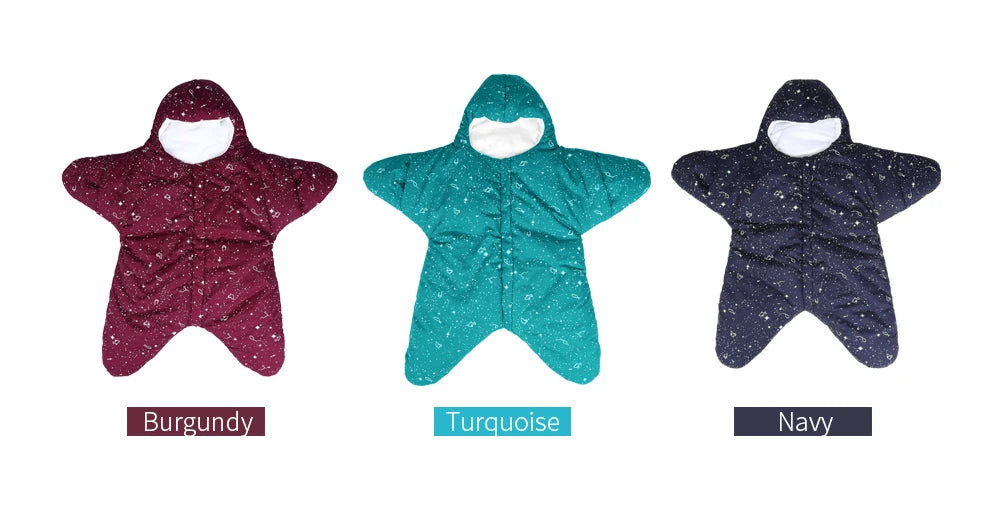 INSULAR Baby Starfish Sleeping Bags Infant Warm Sleep Sacks Kids Cotton Swaddle Blanket Separated Sleeves Legs Winter 0-8 Months