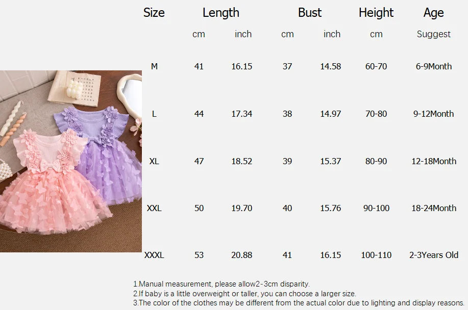 Summer Fashion Solid Color Toddler Princess Fairy Dress Korean Style Sweet Pink Bow Birthday Party Baby Girl Butterfly Dress