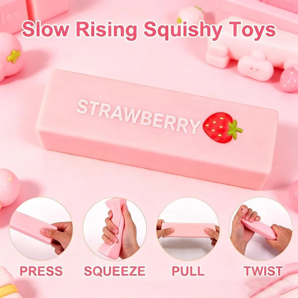 Strawberry Butter Squishy Butter Slow Rising Squishy Butter Stick Squeeze Balls for Stress Relief  Soft Pressure Sensory Adults