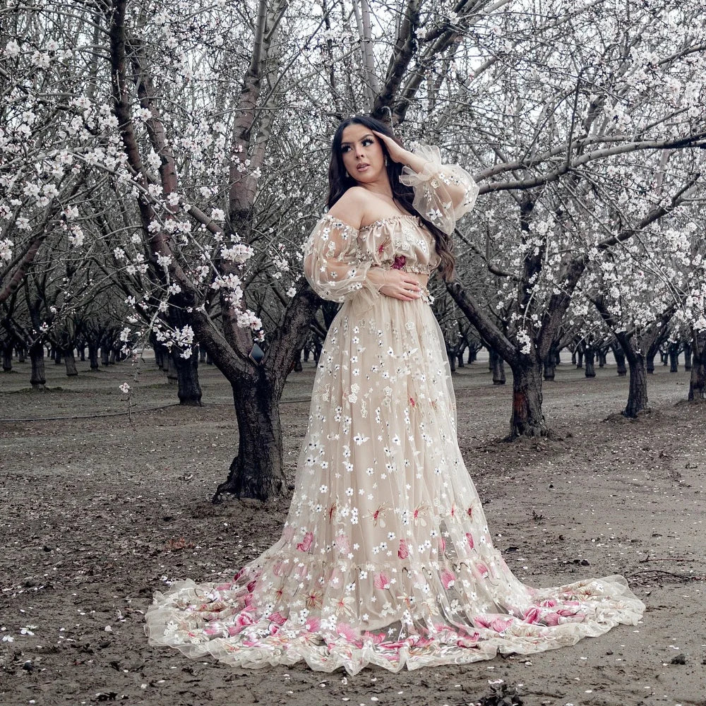 Maternity Photoshoot Dress Off Shoulder