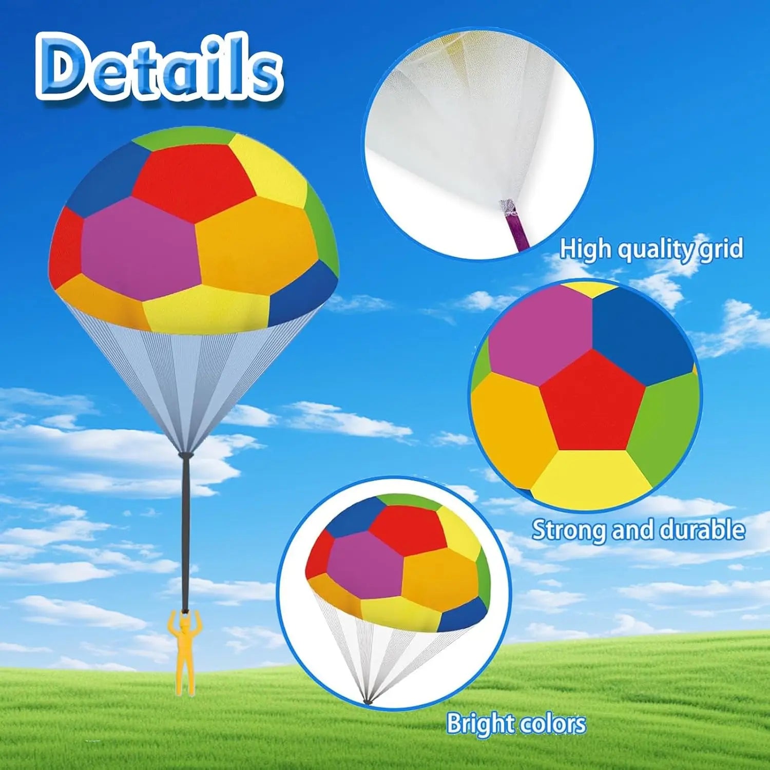 6pcs/lot Parachute Toy Outdoor Flying Parachute Hand Throw Army Man Flying Toys for Kids Outdoor Halloween Easter Christmas Toys