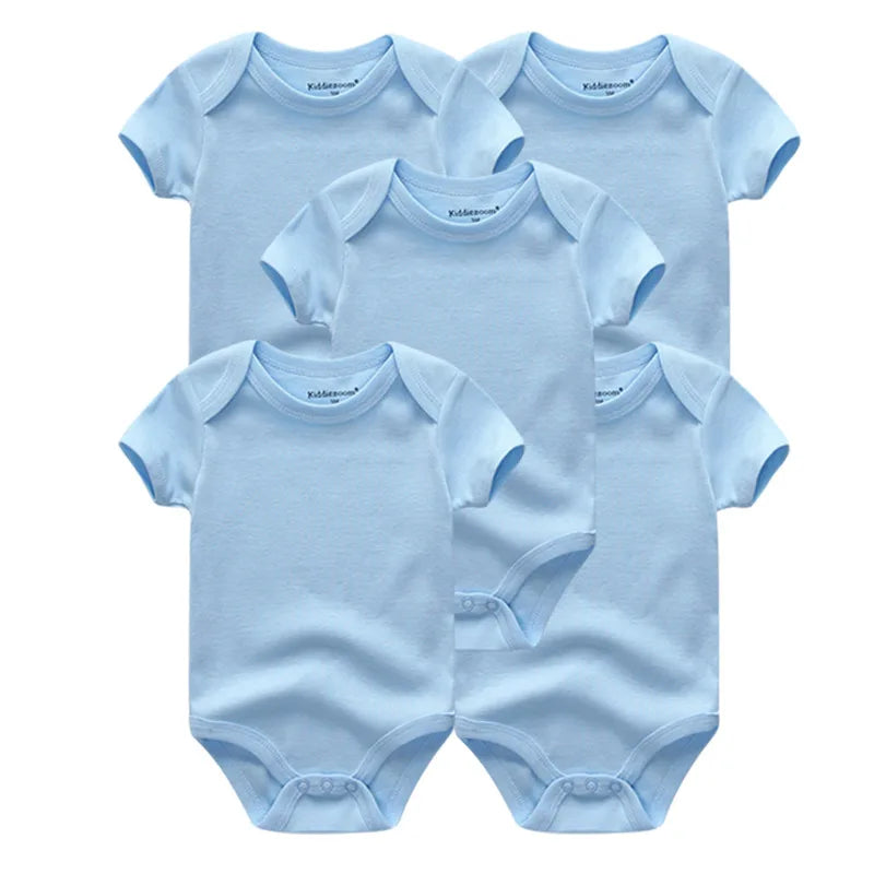 Carter's 5-Piece Solid Color Unisex Baby Bodysuits Short Sleeve Onesies 0-12M Soft Cotton