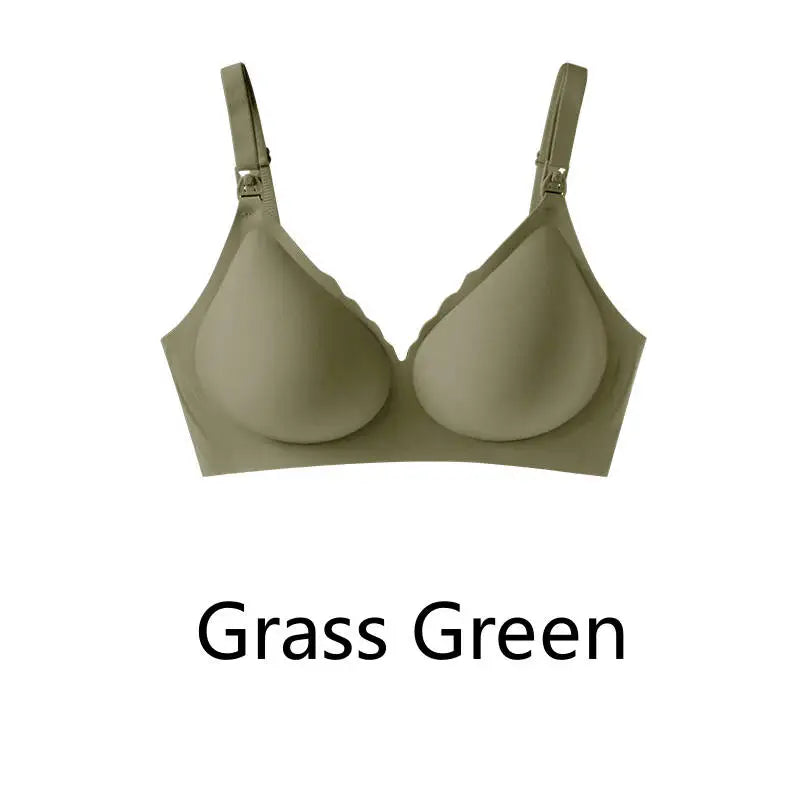 Front Open Nursing Bra Maternity Seamless Breastfeeding Underwear Ultra Thin Model FENB-01