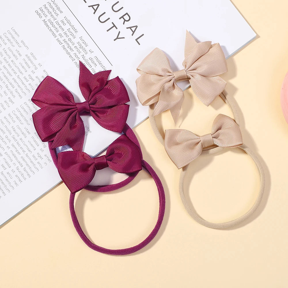 KIDS BOWS Exquisite floral headband elastic bow hiarband babys wedding tourism party headband dress up gift set