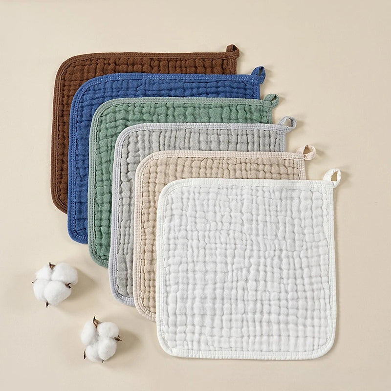 5pcs Soft Cotton Gauze Baby Face Towel Wipe Burp Cloths Absorbent Muslin Square Handkerchief Baby Bath Feeding Washcloth