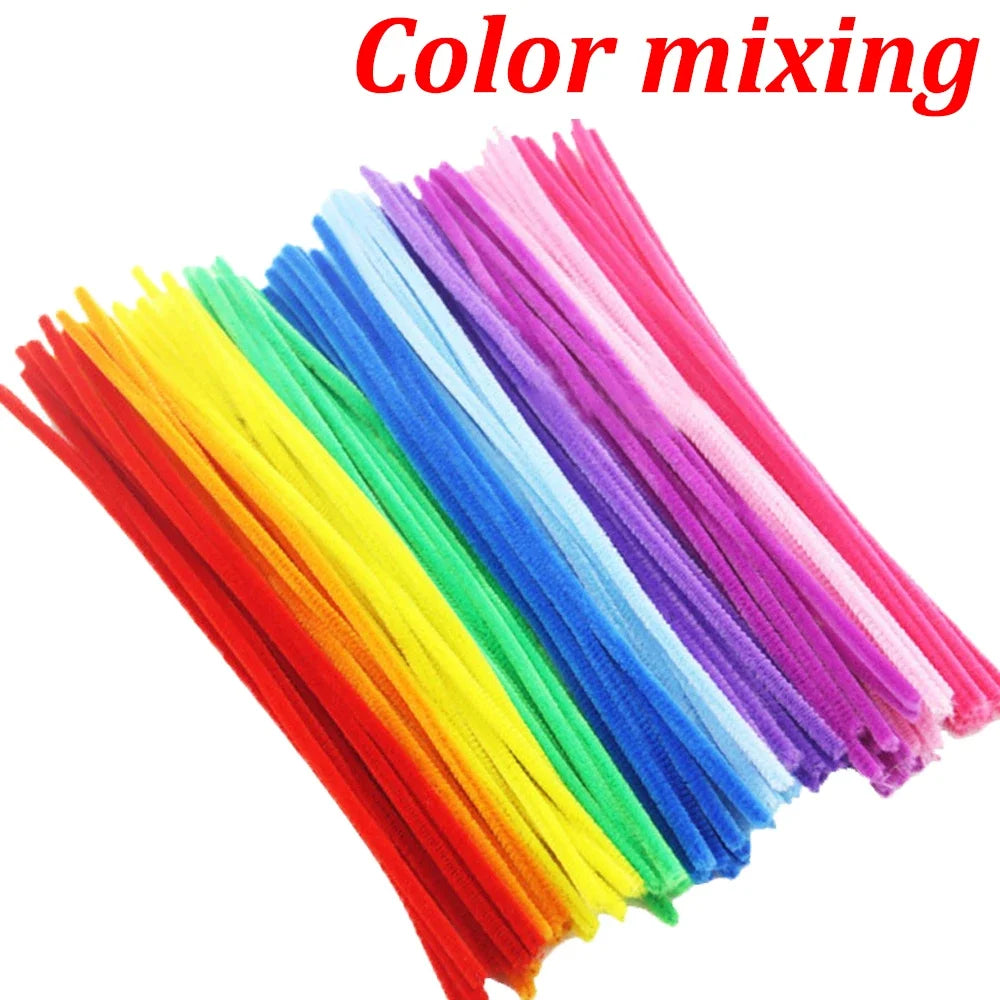 100-1500Pcs Colorful Chenille Stems DIY Strips Twist Bar Wire Handcraft Twisting Decorations Pipe Cleaners Plush Craft Supplies