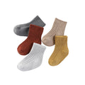 5 Pairs/Set Four Seasons 0-5 Years Old Fashion Newborn Baby Boy Girl mid-calf Socks Cotton Soft Breathable Infant Accessories