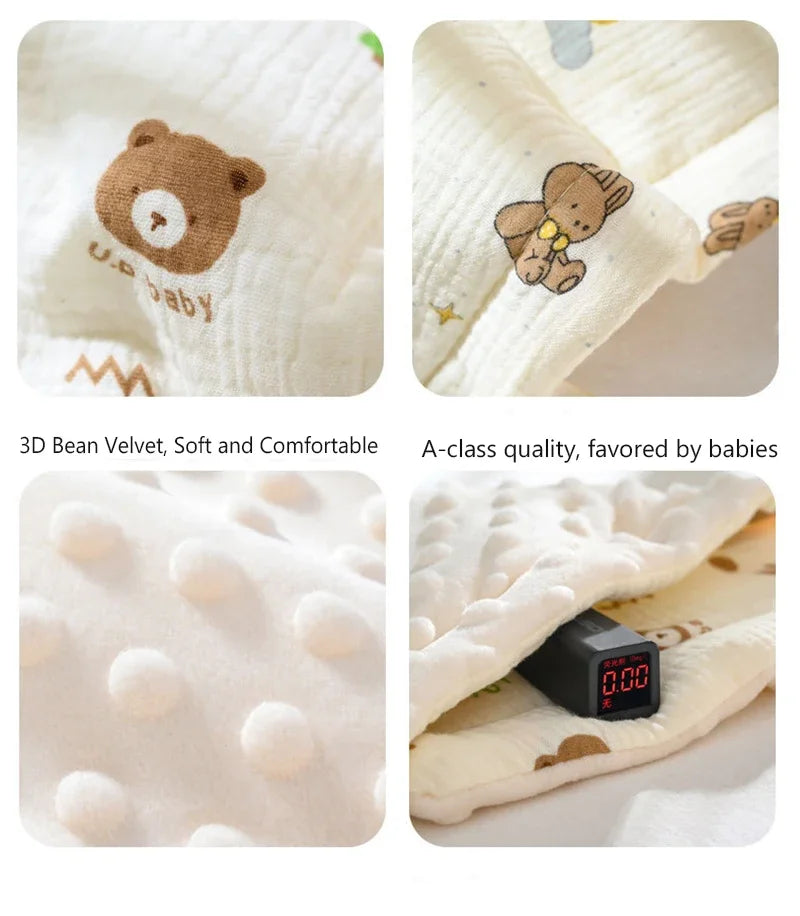 Baby Pillow 0-12 Months Baby Bean Velvet Pillow Cushion Four Seasons General Cotton Gauze Breathable Infant Pillow