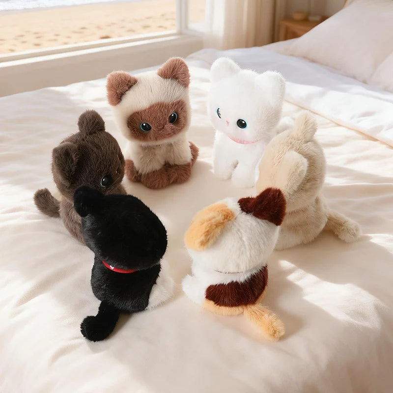 Nice Sitting Pose Kitten Plush Toys Soft Fluffy Cartoon Pet Cat Doll Lovely Office Desktop Decor Funny Gift To Family Accompany