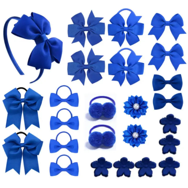 Hair Accessories Set 25Pcs Bow Hair Clips Headbands And Ties For Kids Girls Princess Bowknot Hairwear