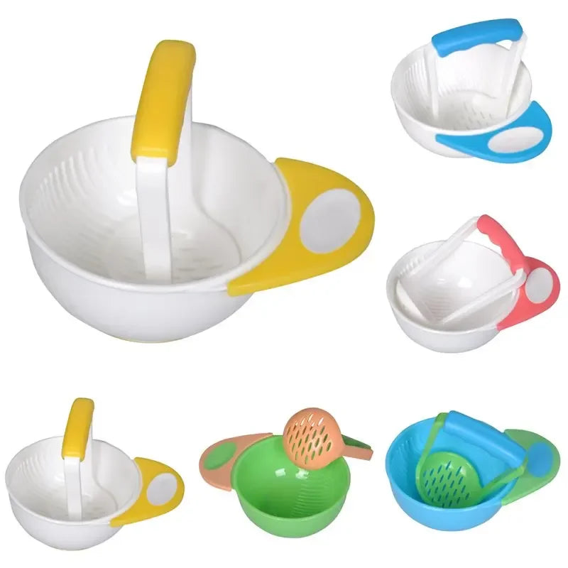 Baby Learn Baby Food Mills Kids Dishes Grinding Bowl Handmade Grinding Food Fruit Supplement Children Baby Feeding Bowl
