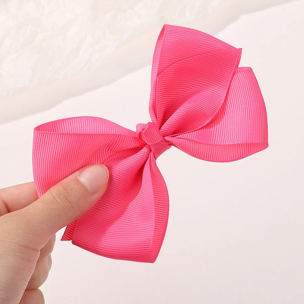 30Pcs Random Color 4.9x3.15 Inch Bowknot Hair Bangs Clips for Girls Party Travel Hairgripes Dress Up for Kids Hair Accessories