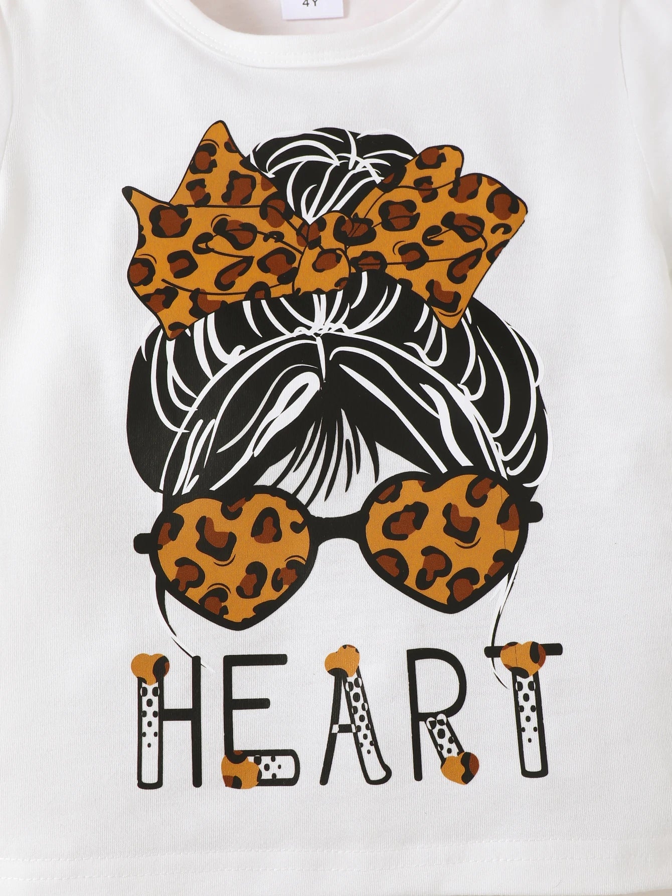 Summer 0-4 Years Old  Infant  Baby  Girls  Little Girl  Print  Top  And  Leopard  Print  Skirt  Casual  2-Piece  Set
