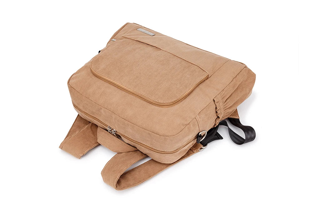 Soboba Large Capacity Diaper Backpack for Mom with Soft Corduroy Fabric and Convenient Design