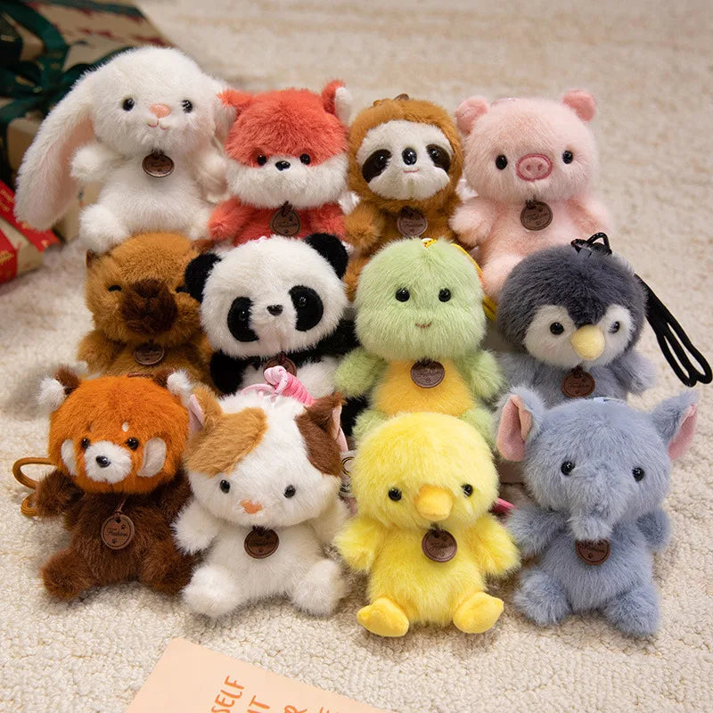 Soft Plush Cute Animal Pendant Dolls - Panda Fox Sloth Cat Dinosaur Bunny Capybara Pig Stuffed Toys for Children Gifts