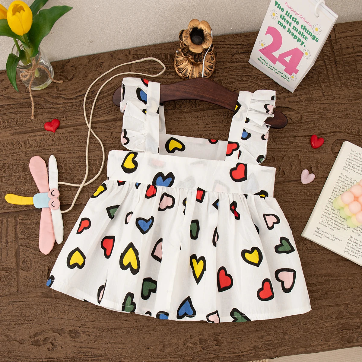Send A Cartoon Ornament  Summer Cotton Comfortable Fashion Lovely Baby Girl Dress Korean Style Casual Toddler Beach Dress
