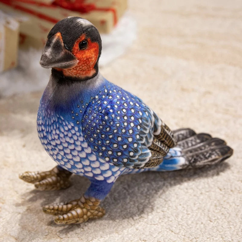 Guinea Fowl Plush Toy Cotton Stuffed Colorful Bird Doll For Desktop Decor Model GFF01