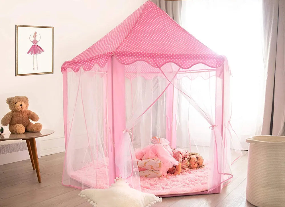 Large Kids Play Tent Princess Castle for Indoor and Outdoor Games Children Playhouse Ball Pit for Toddler