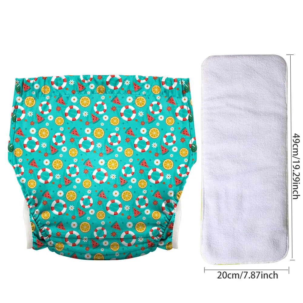 Ice Silk Adult Cloth Diaper Pants Waterproof Reusable Diapers Nappy Pads Anti Leak Breathable