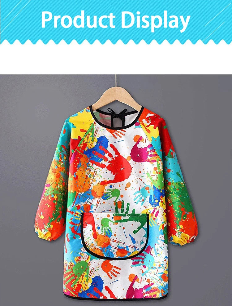 Art Apron Children's Apron - Waterproof Long Sleeved Cover Paint Apron for Children, Kindergarten Art Painting WQ005