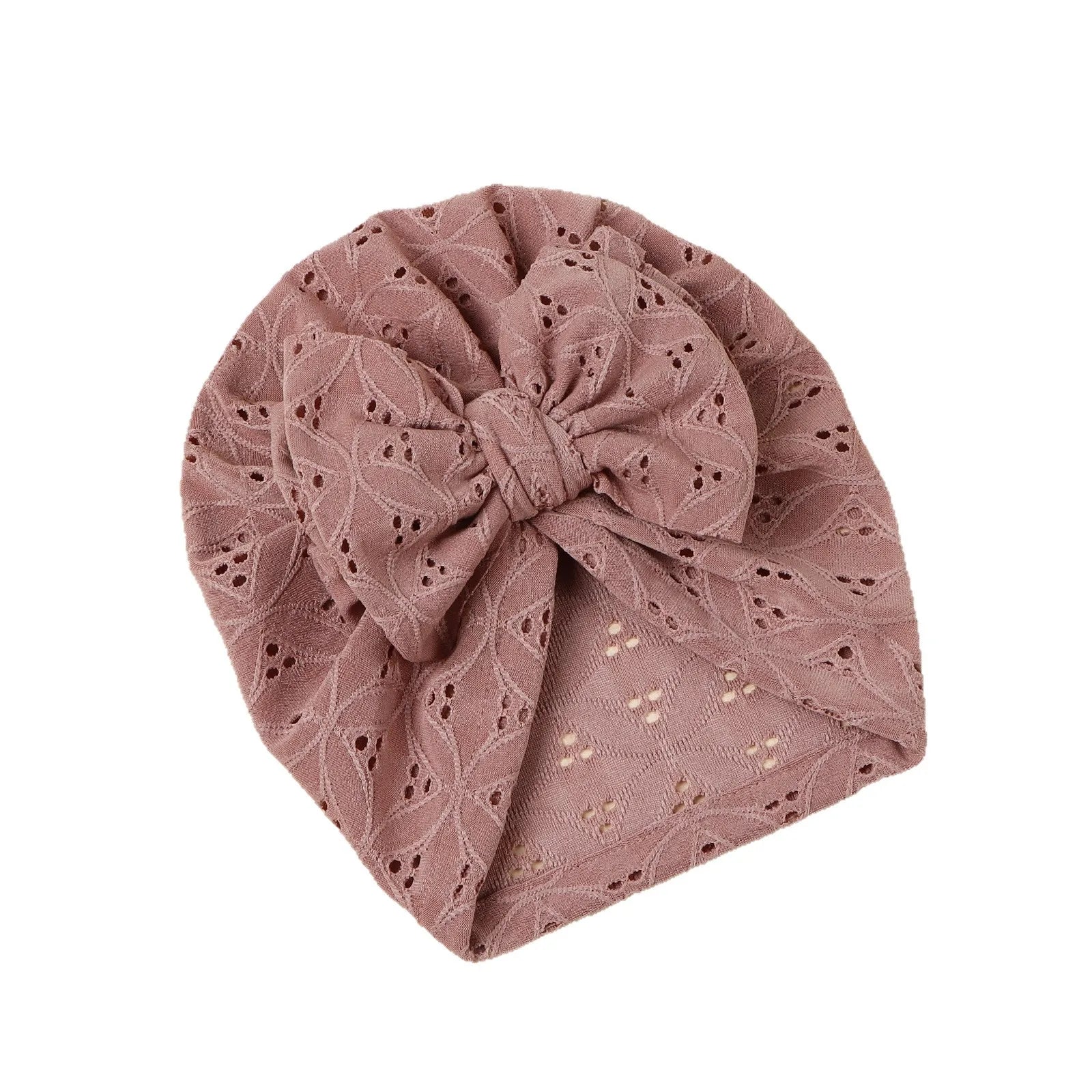 Double Layer Soft Knit Newborn Beanie Big Bow Hollow No Brim Infant Girls Pullover Hat Baby Photo Props Head Cap
