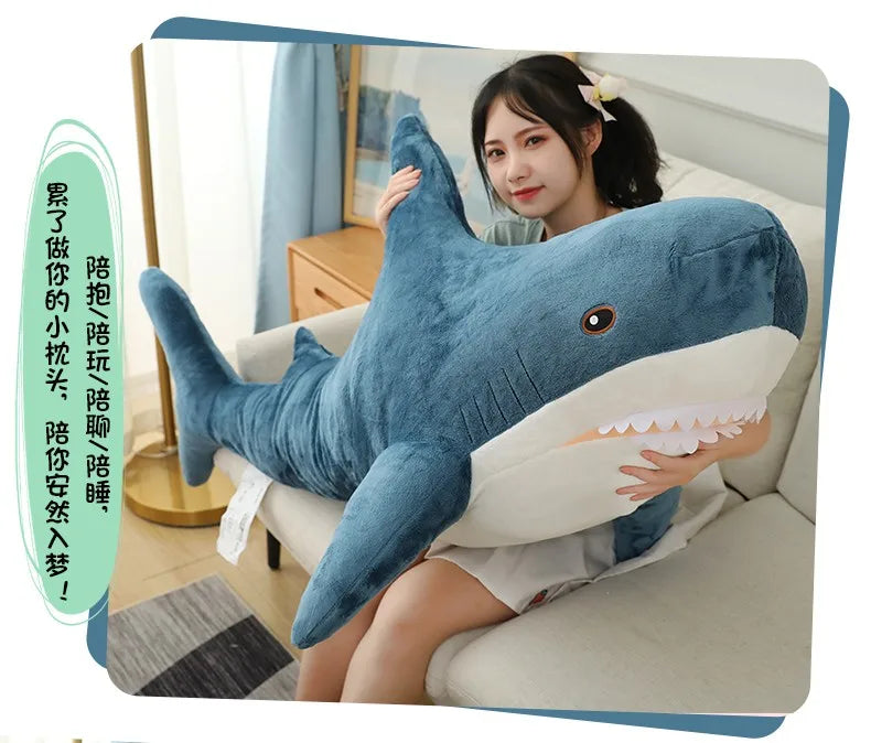 Hot Huggable Big Size Shark Plush Toy Soft Stuffed speelgoed Animal Reading Pillow for Birthday Gifts Cushion Gift For Children
