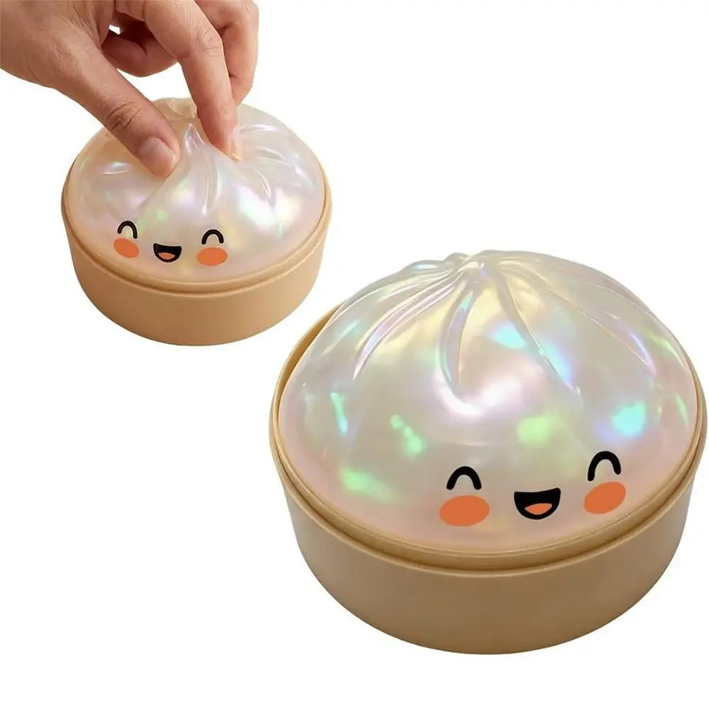 Glitter Dumplings Squishy Toy Soft with Steamer Squishy Toy Slow Resilience Fidget Stress Relief Sensory Ball