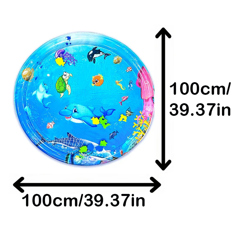 Inflatable Baby Water Play Mat Circle 65 100cm For Tummy Time And Early Learning