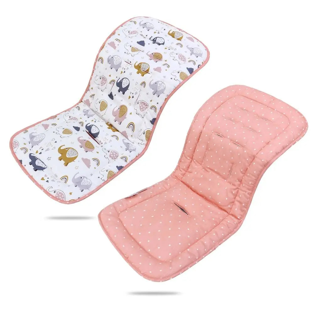 Soft Baby Stroller Cushion Cotton Cartoon Printed Baby Pram Seat Mat Breathable Comfortable Baby Seat Cushion High Chair Trolley