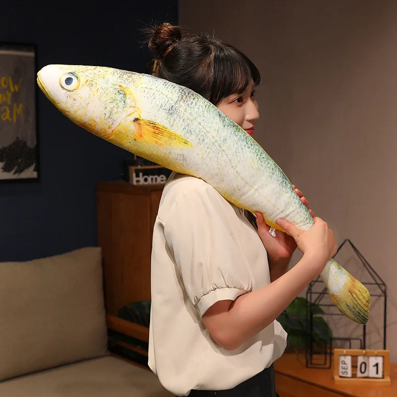 Artificial yellow croaker Plush Pillow Imitation Funny Fish Stuffed Pillow Emulational Home Sofa Plush Decoration Cushion
