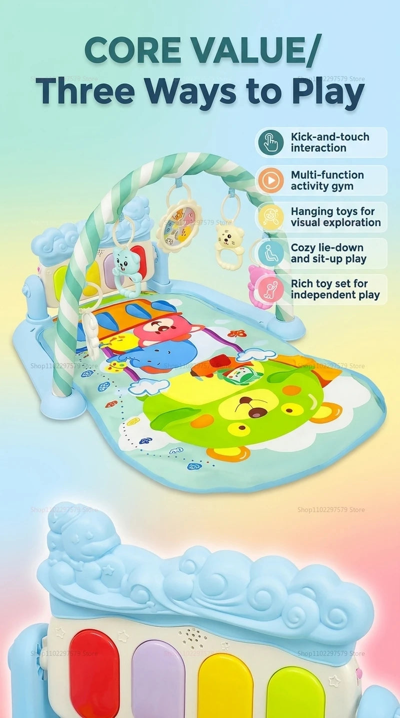 Baby Play Gym Piano Mat Newborns Toddlers 0-36 Months Crawling Musical Activity Toys Early Education Infant Sensory Development