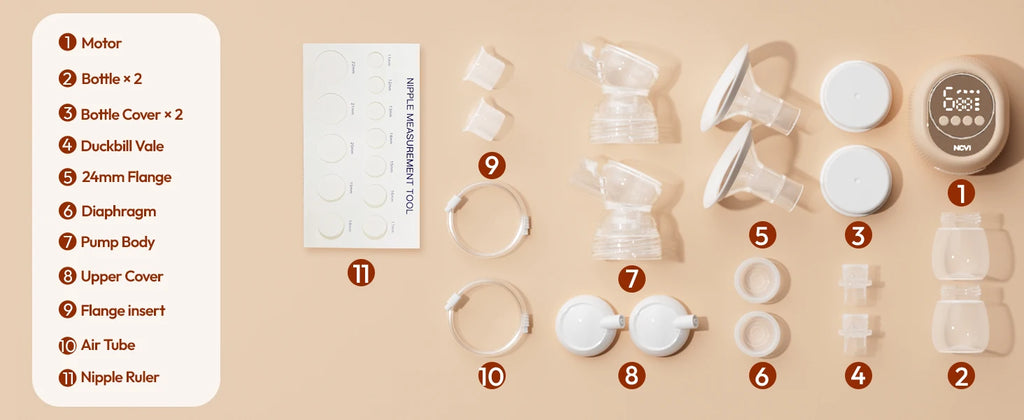 NCVI Double Electric Breast Mlik Pump,4 Modes 9 Levels,21/24mm Flanges Parts,Low Noise,