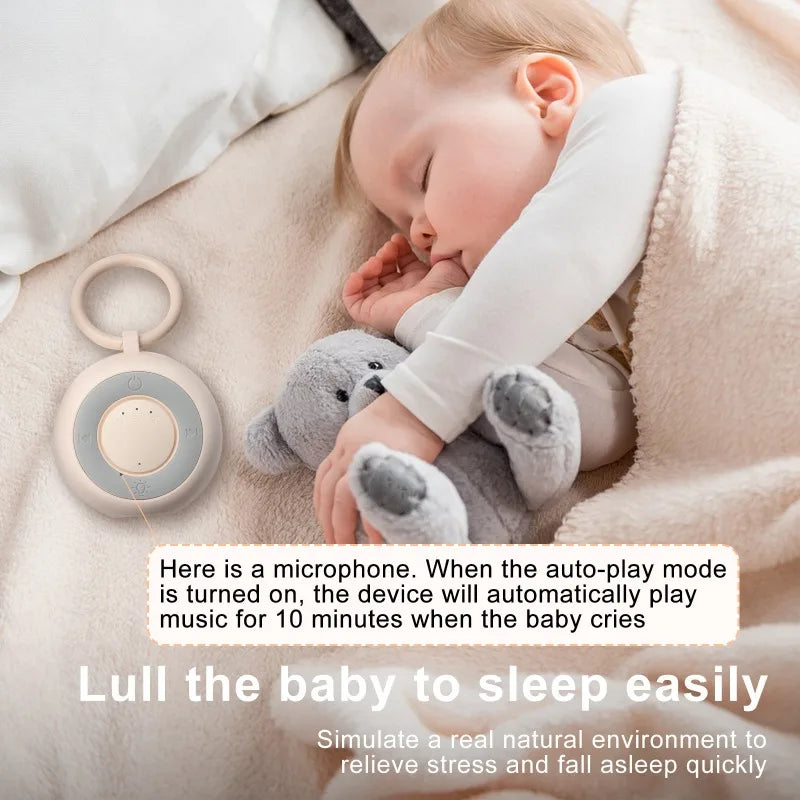 Baby White Noise Machine with light, fast sleep 15 Soothing Sounds, Portable USB Mini Sleep Device for Newborn, Travel & Crib