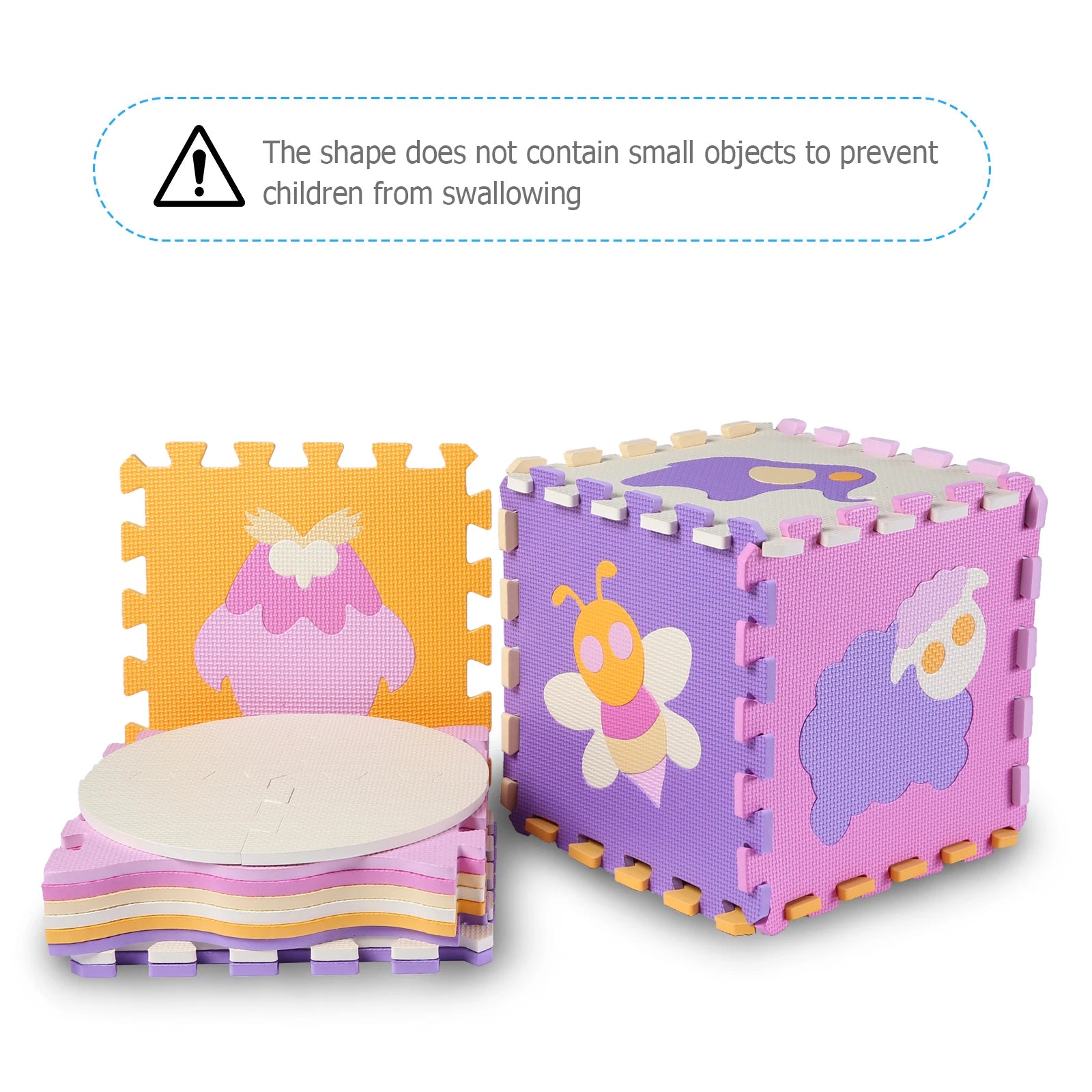25Pcs/set Square Interlocking Puzzle Floor Mat Foam Play Mat with Fence for Kids