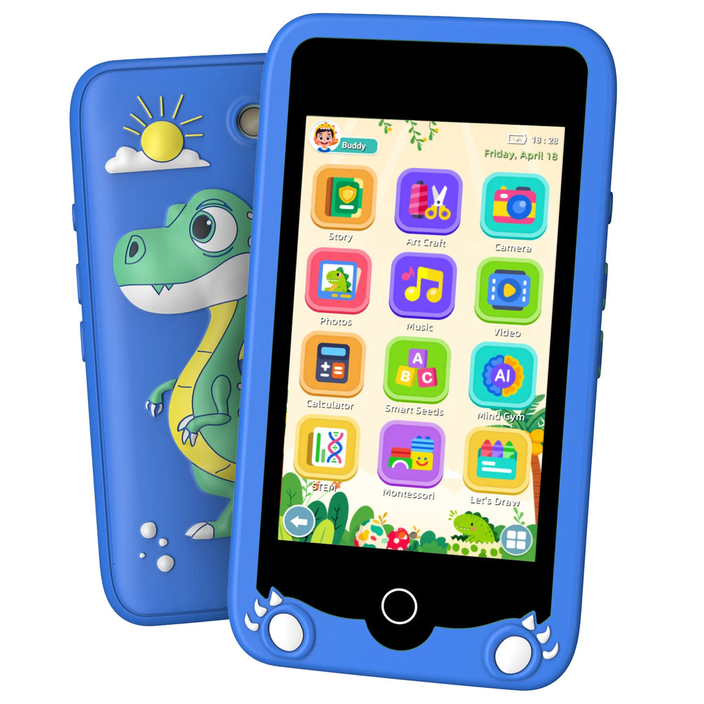 Kids Smart Phones - Educational Touch Screen Cell Phones for Children with Camera - Blue - Ages 3-12
