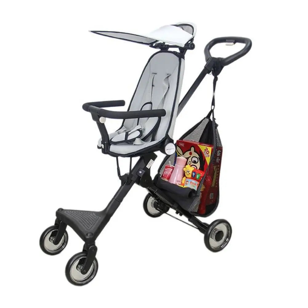 Mesh Baby Stroller Net Pocket Large Capacity Solid Color Baby Pram Organizer Pram Buggy Triangle Bag Hanging Carriage Bag