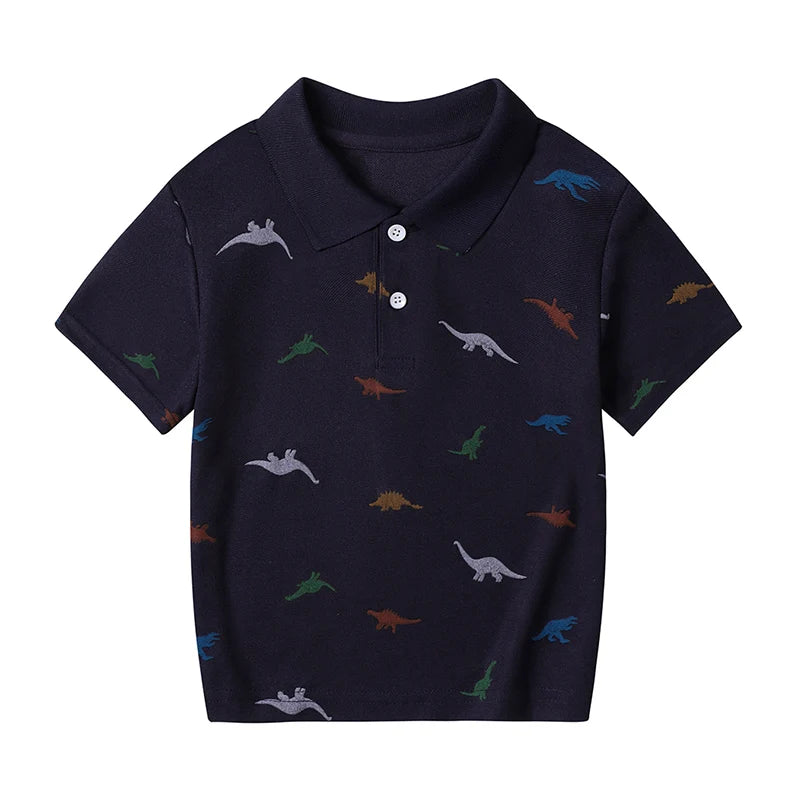 1/3 Pack Children's Summer Dinosaur Printed Multicolor POLO Shirt Boys Casual Fashion Prince T-shirt Joker Comfortable Lapel T