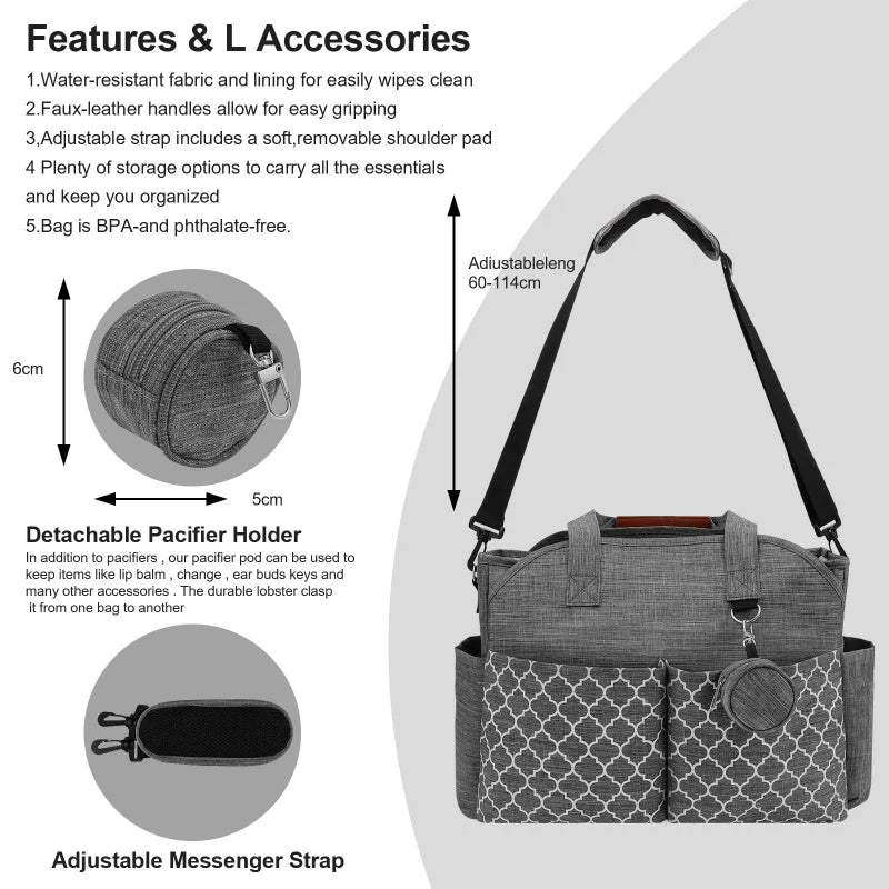 Mother and baby bag, large-capacity multifunctional diaper and bottle storage bag, baby stroller hanging bag