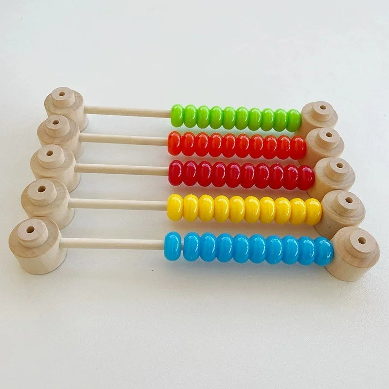 Kindergarten Montessori Busy Board with Hourglass Puzzles Bead Counting Wall Toy Educational Gift