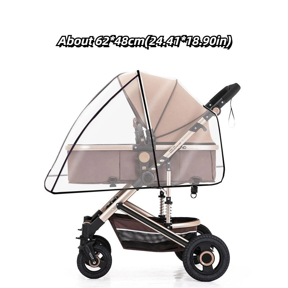 Transparent Baby Stroller Rain Cover Outdoor Windproof Baby Pram Rain Cover Waterproof Travel Pushchair Raincoat