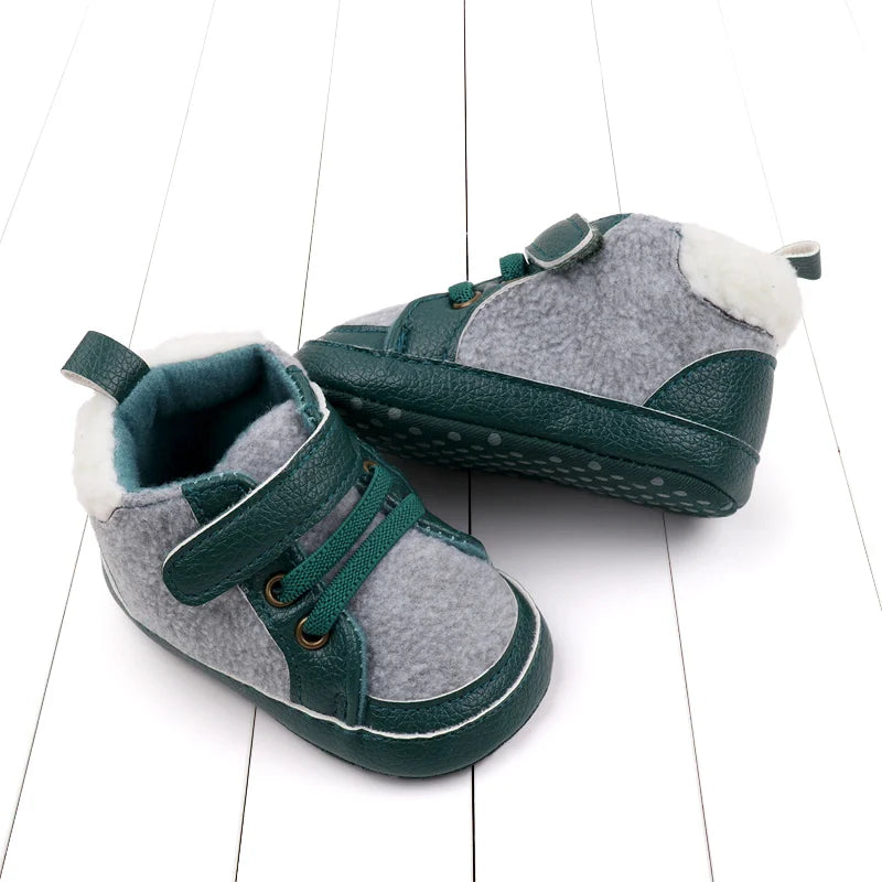2025 Year New High-Top Trendy Fuzzy Shoes With Soft Rubber Sole Baby Shoes Baby Size Shoes Toddler Shoes Casual Walking Shoes