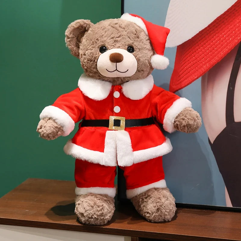 Hot 1pc 48/78cm Christmas Bear Plush Pillow Toy Cartoon Santa Bear Soft Stuffed Doll Cute Christmas Party Decor Kids Xmas Gifts