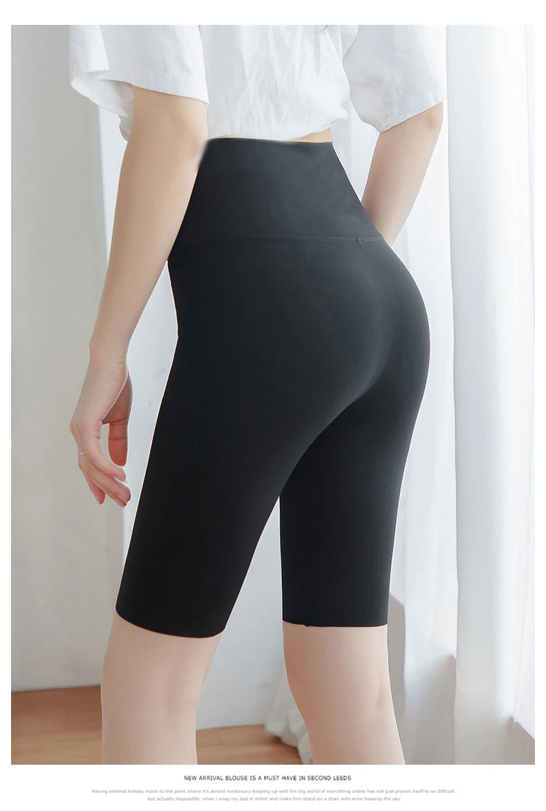 Pregnant Woman Legging Maternity Yoga Pants Summer Sharkskin Fabric Women Thin Black Slim Skinny Sport High Waist Fitness Shorts