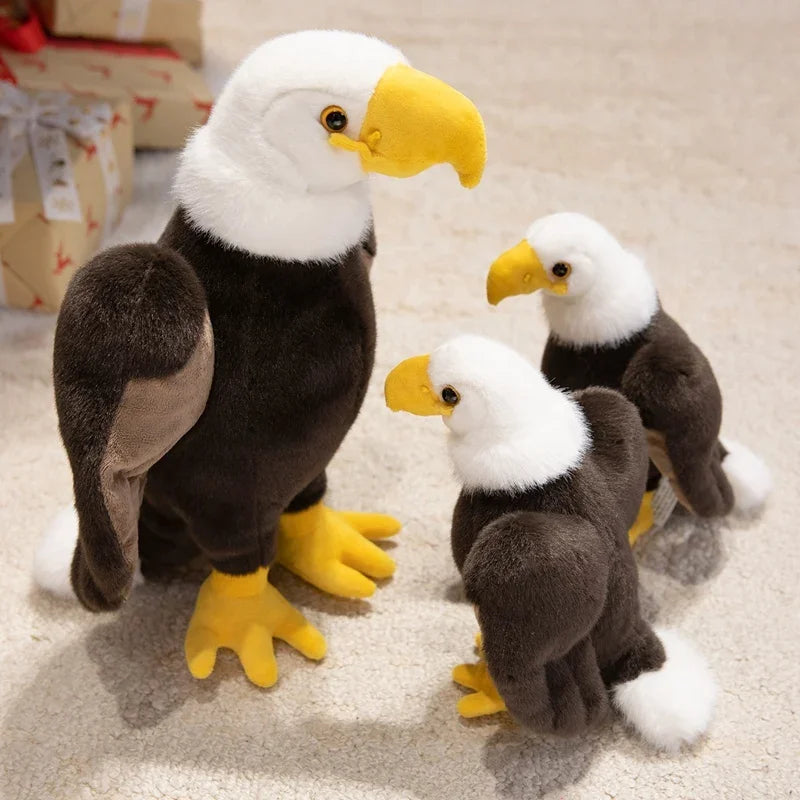 Lifelike American Eagle Owl Plush Toys Soft Stuffed Animals RealLife Bird Dolls Home Decor for Kids Children Boys Birthday Gifts