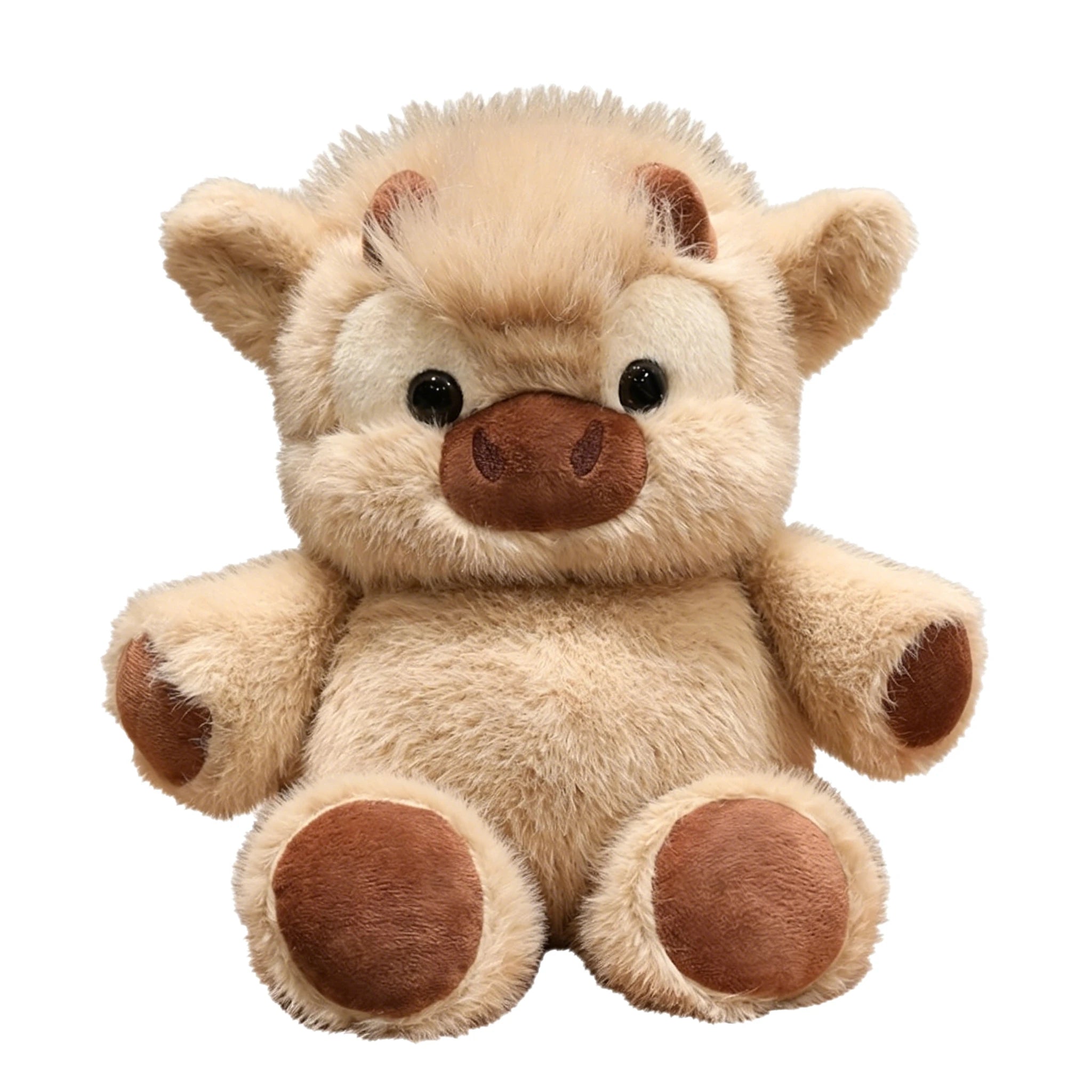 Adorable Highland Cattle Plush Toy 40cm - Huggable Running Cow Stuffed Animal Made with Premium Soft Fabric, Soothing Companion
