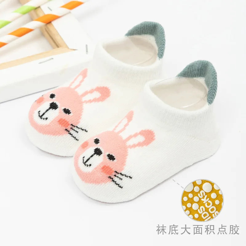 Non Slip Baby Toddler Socks Soft Anti Skid Floor Socks for Newborns and Infants With Rubber Grips For 0-5Years Cotton Baby Socks