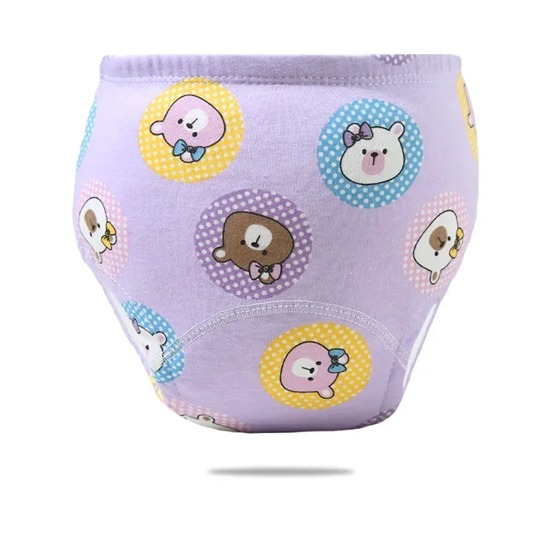 Cartoon Print Potty Training Pants Washable Breathable Cotton Cloth Diaper For Toddlers Nappy