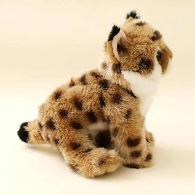 25CM Anime Yellow Leopard Plush Toy Ultra-Soft Simulated Animal Cute Wildlife Doll Lifelike Collectible Kids Gift